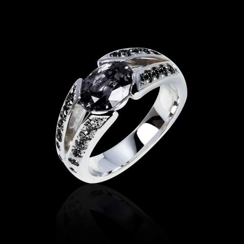 Bague diamant noir non traité Isabelle